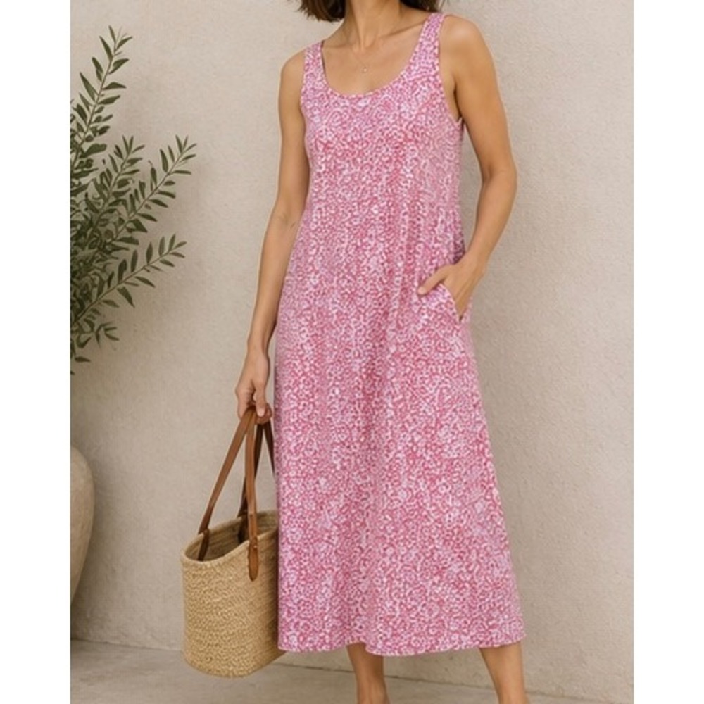 Columbia PFG Freezer III Midi Dress Pink Floral Omni-Freeze XL FL5039